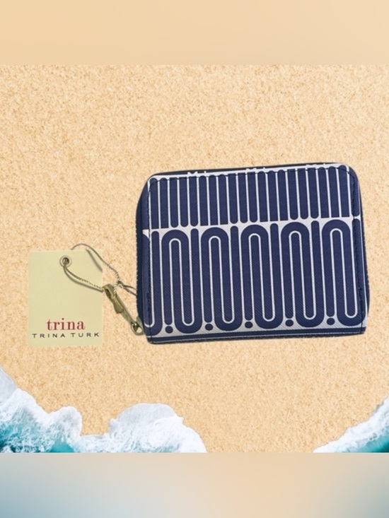 Trina Turk Handbags - Trina Turk Navy and White Patterned Wallet